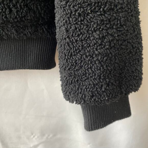 boohoo Sherpa Teddy Jacket Women Size 4 Black High Neck Puffy Edgy City Chic - Picture 4 of 9